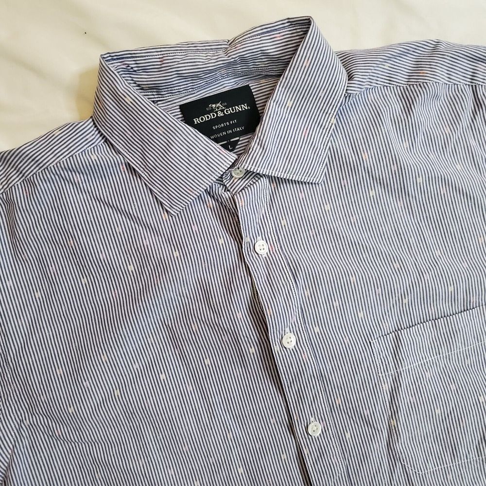 Rodd & Gunn Sports Fit Long Sleeve Button Down Shirt Woven In Italy‎ Size L